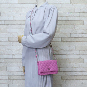 Chanel Pink Bag Wallet Classic Shoulder Chain Lambskin